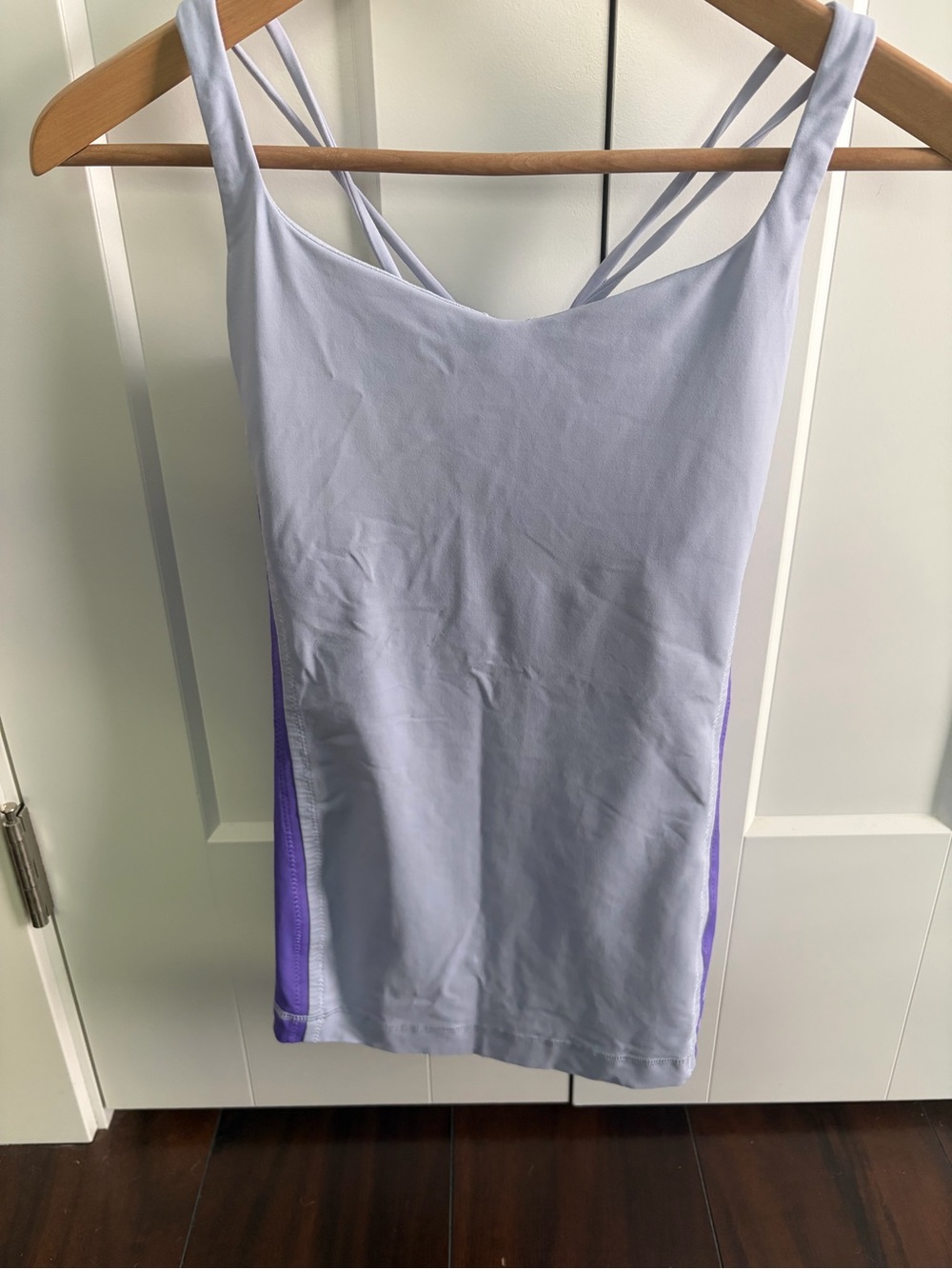 Vintage Lululemon Light Lavender Strappy Tank with Purple Side Panels